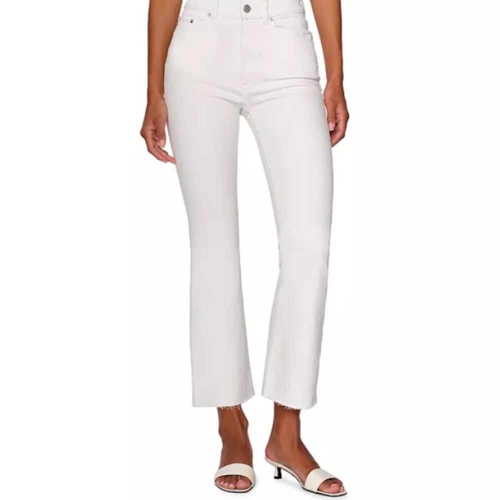 DL1961 Bridget Cropped Bootcut High Rise Instasculpt Jeans in White